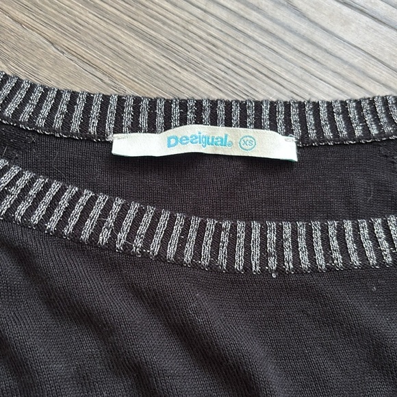 Desigual | Black and Blue Animal Print Patterned Sweater Size Extra Small - Picture 7 of 13